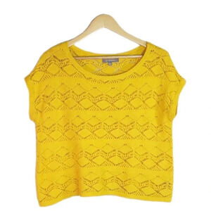 NY Collection Yellow Knit Top M